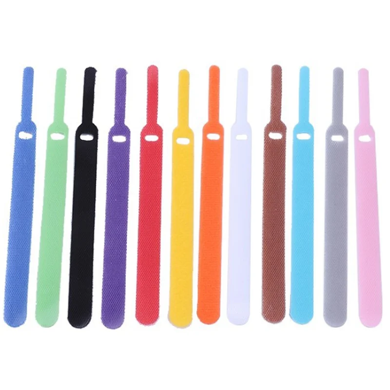 Reusable Black Nylon Hook And Loop Bcak To Back Cable Fastener Strap Tie