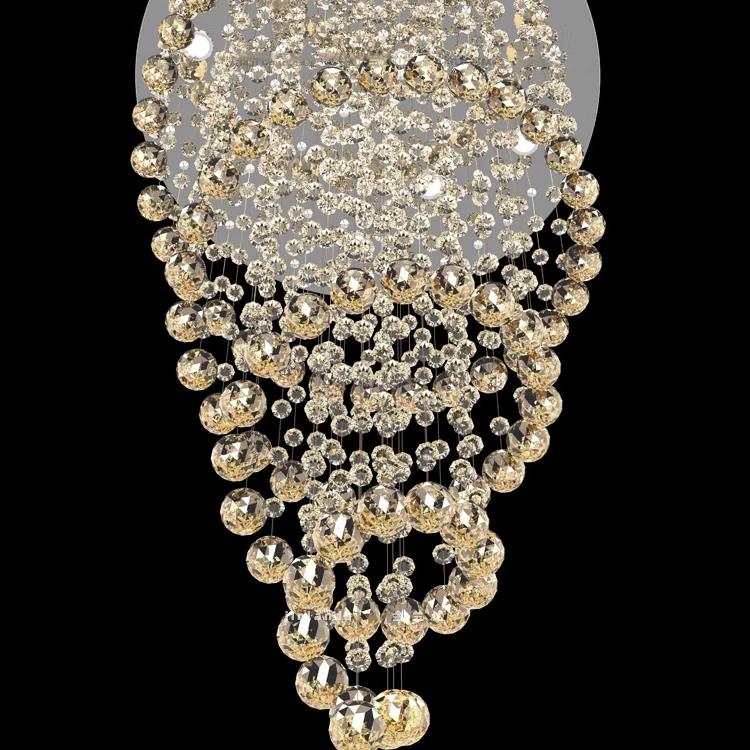 round modern home led light for living room light round ceiling light fixture hanging led clear glass crystal luxury chandeliers