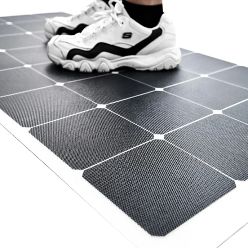 Walkable Custom 60W to 200W Sunpower Flexible solar panel 24.4% efficiency Japan ETFE Anti-slip Surface RV Van Boat solar module
