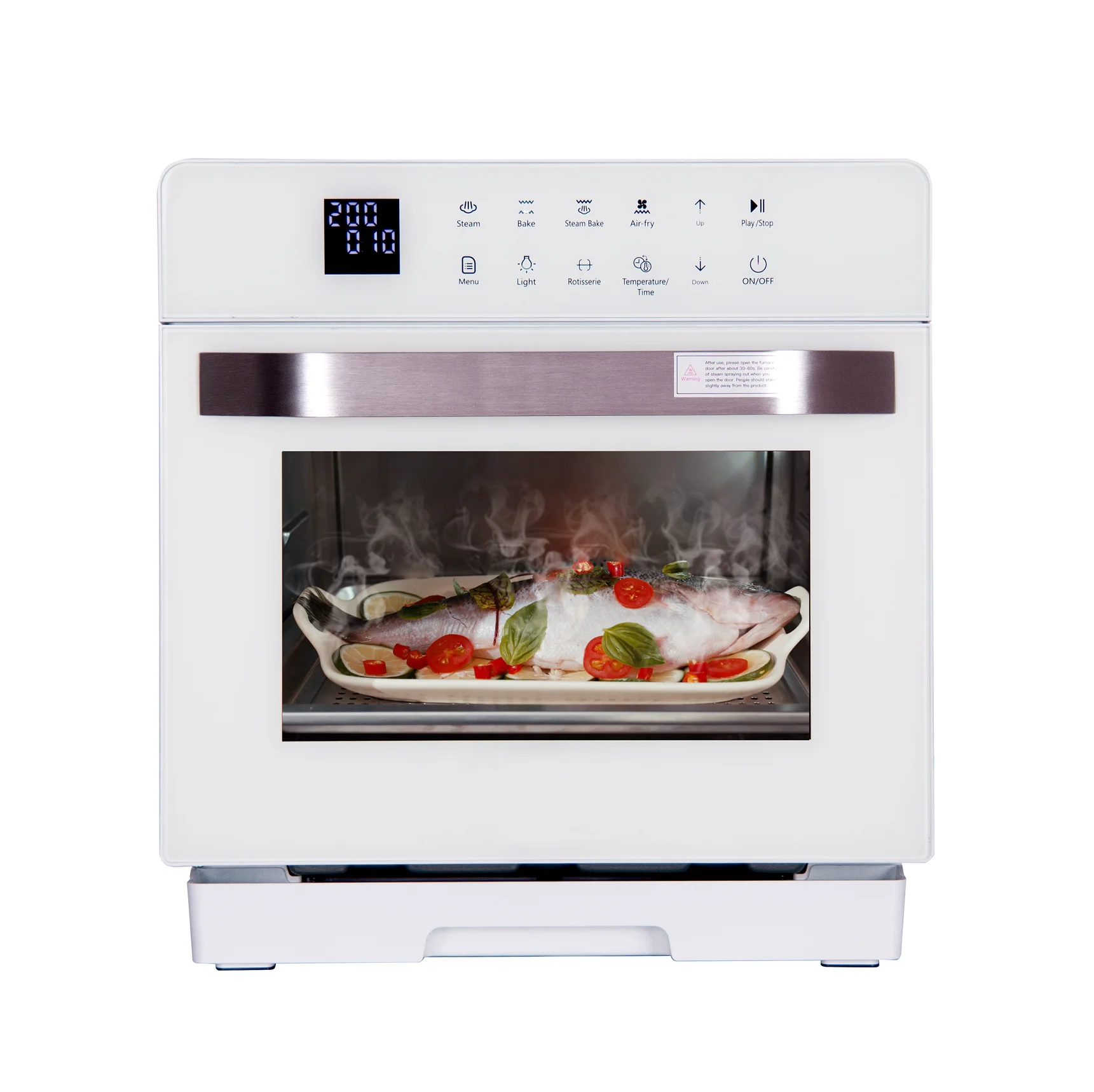 20L Multi-function free standing kitchen desk Air Fryer Steam Ovens with Rotisserie chicken toaster + cake pizza Oven