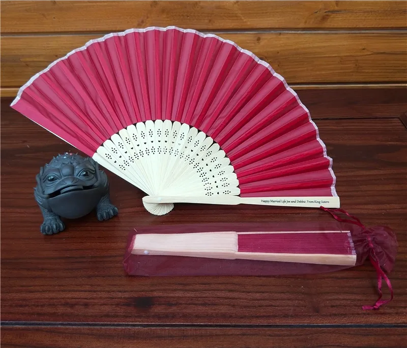 Wholesale cheap chinese silk fan as wedding favor  invitation fan for guests