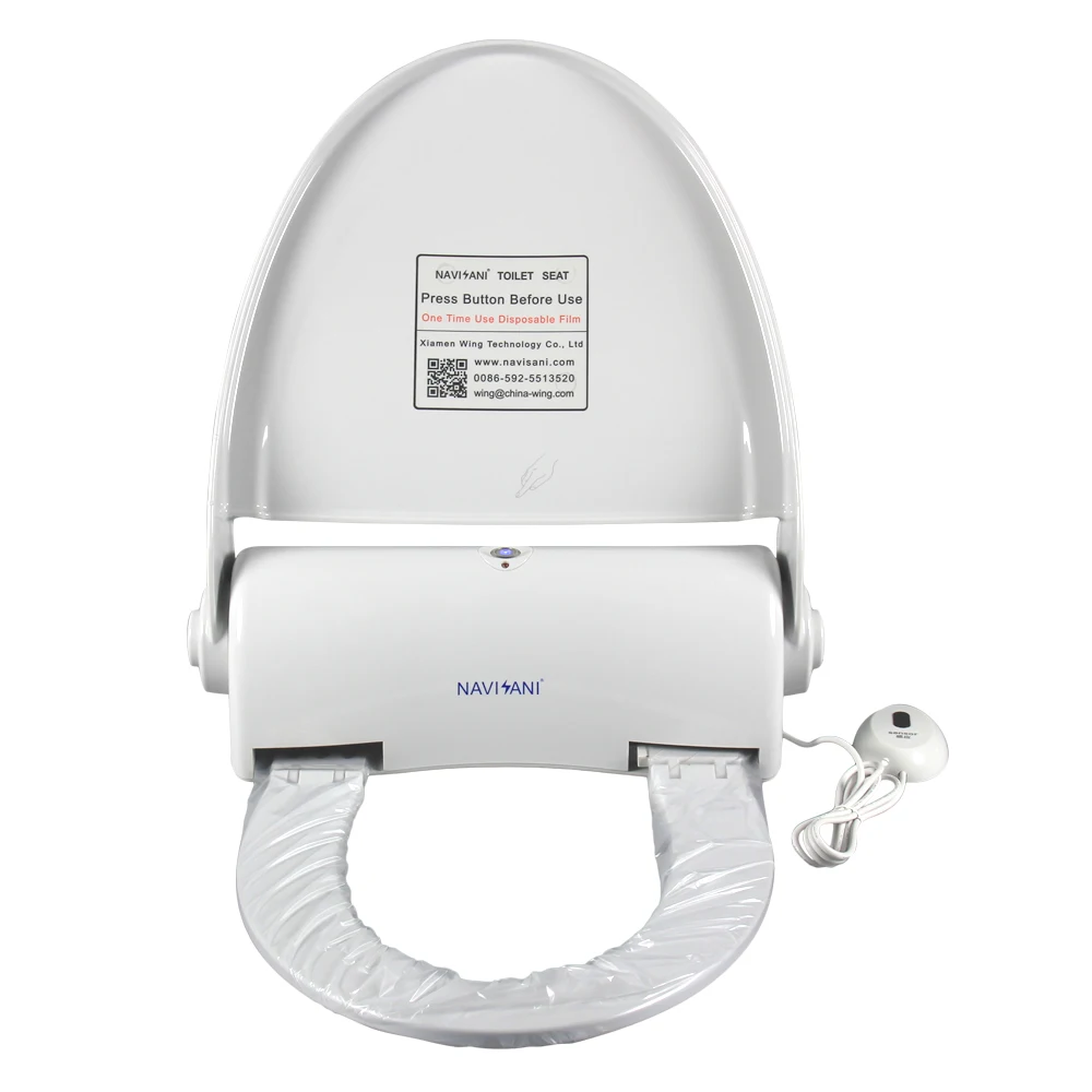 Electric Hygienic Non Recycle One Time Use Bidet Toilet Seat Cover With Led Light Warning