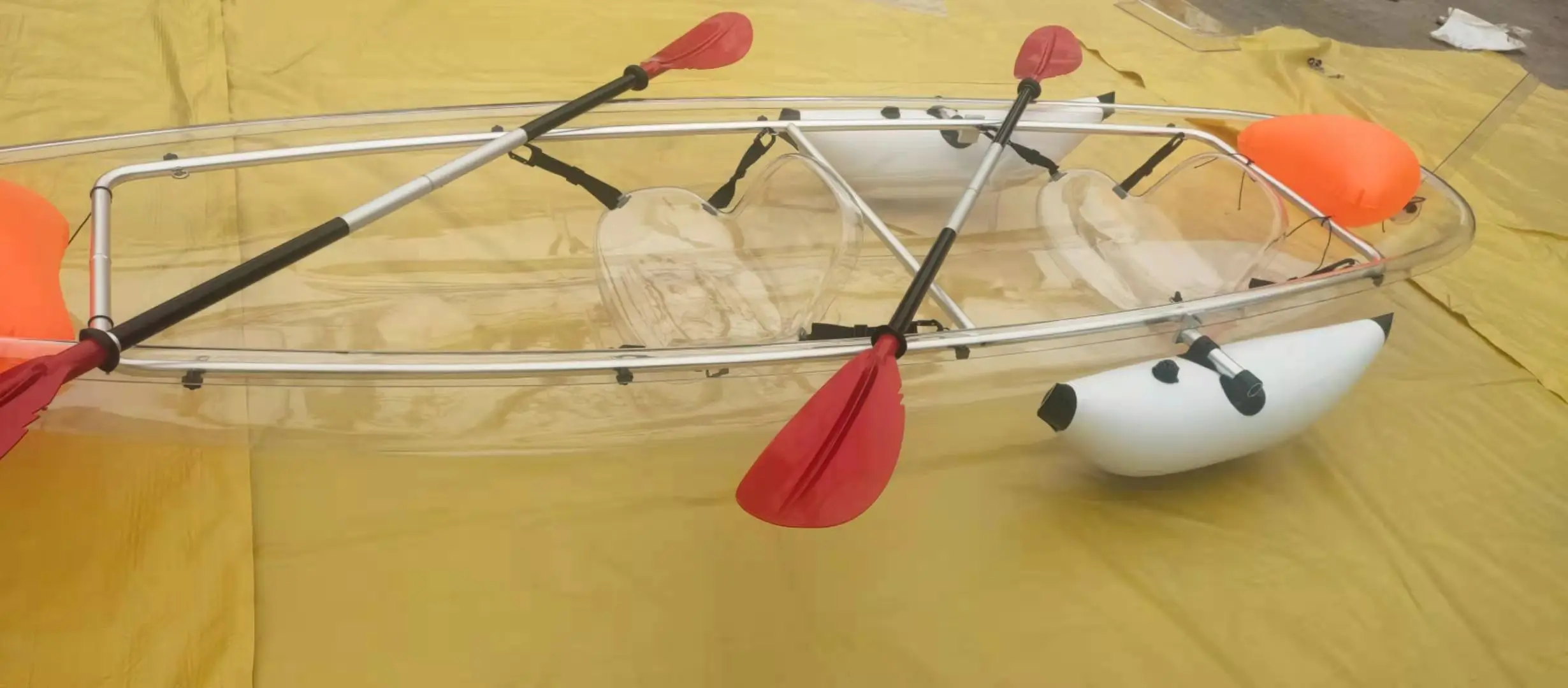 Wholesale 2 person plastic transparent boat fishing kayak canoe with clear bottom