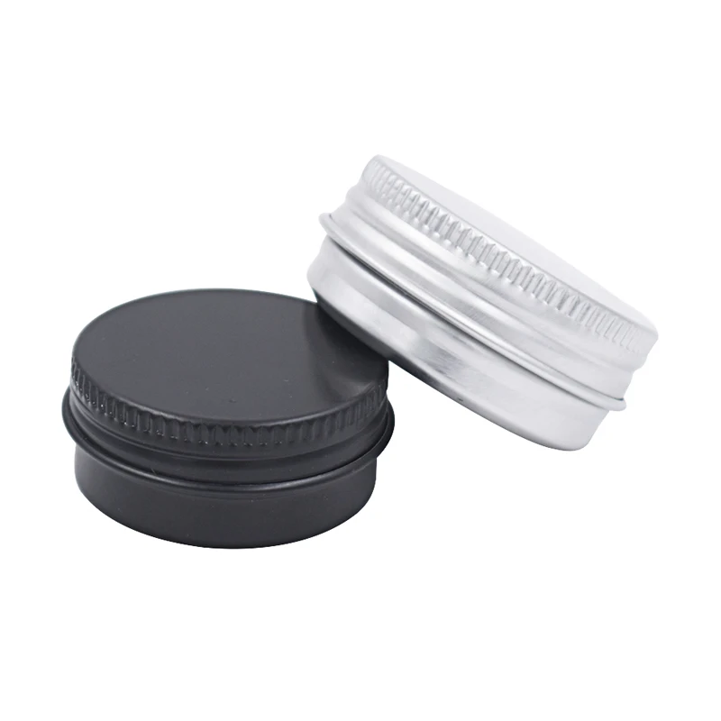 Round Mint Cosmetic Containers Solid Perfume Lip Balm Tin Box Aluminum Box Factory Wholesale Black Silver Food Metal Candy Jars