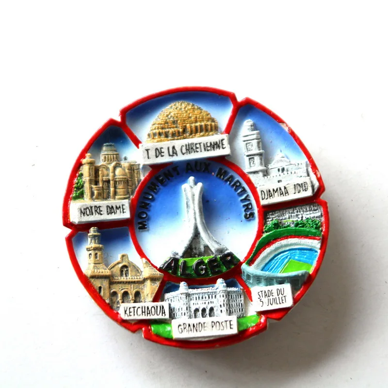 Wholesale custom design Algiers Hercegovina Taj Mahal tourist souvenir handmade resin fridge magnet