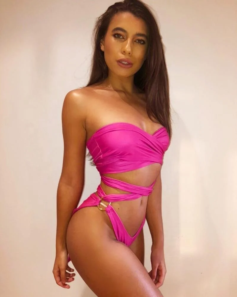 Ladies Swimwear One Piece Bikini Set Metallic Sexy String Swimsuit