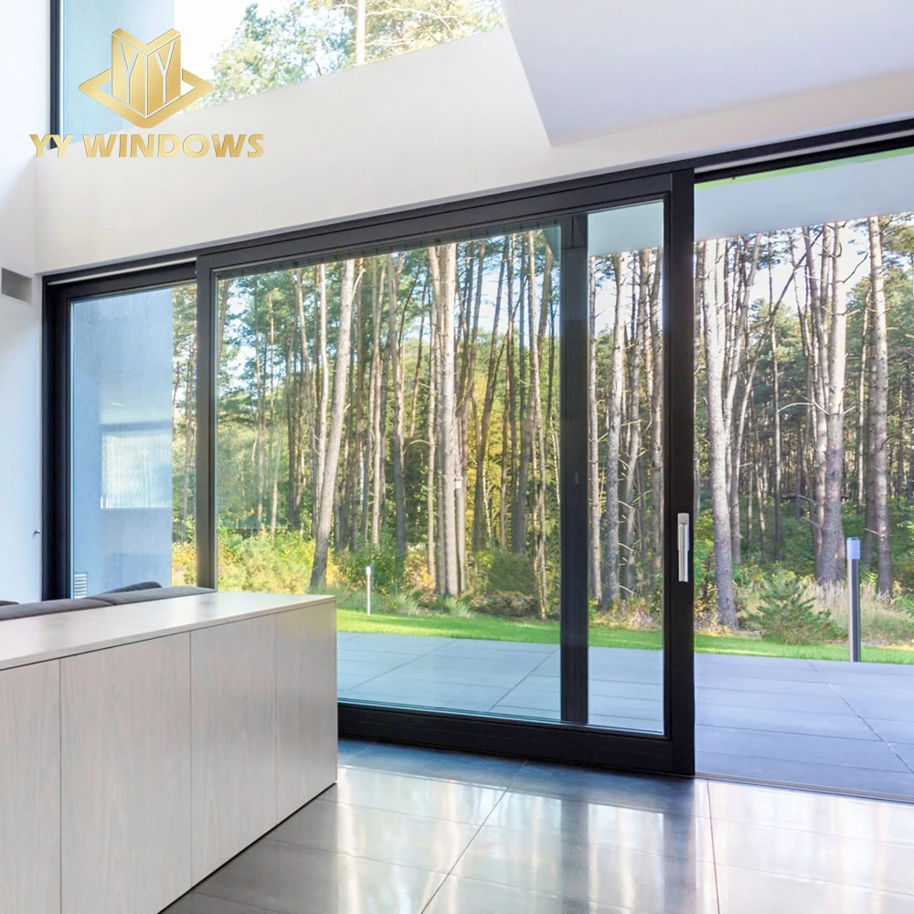North American standard NFRC Double Glass lift sliding  door balcony  Aluminium large sliding glass doors