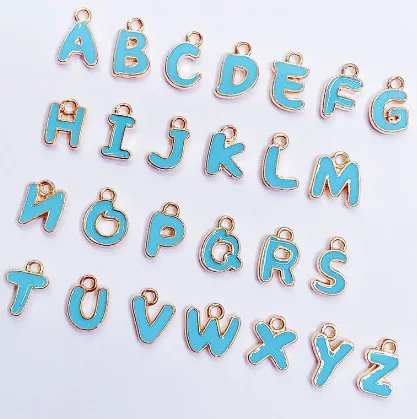 Alphabet A-Z Charms double sided Pendants Hypoallergenic Letter Metal Pendants for DIY Jewelry Findings Making,11.2X14.1mm