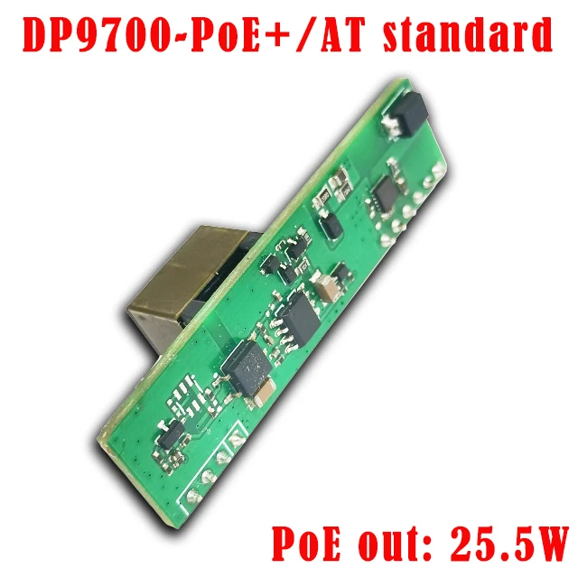 PoE+ PD module, DP9700 IP Camera Application PoE Module IEEE802.3 at standard PCB Board DC24V/1A, 12V/2A, 5V/4A