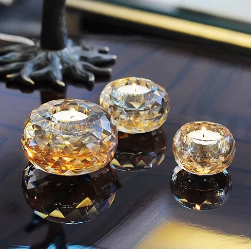 Хрустальный стеклянный подсвечник, подсвечник для ужина при свечах, украшение