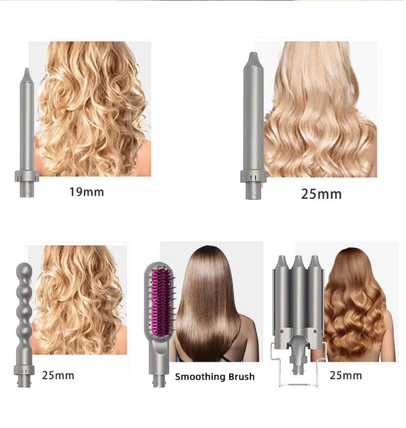 Professional Hait Curling Iron 5 in 1 Hair Styler Interchangeable Curling Wand Triple Barrel Curler Curling Iron Set