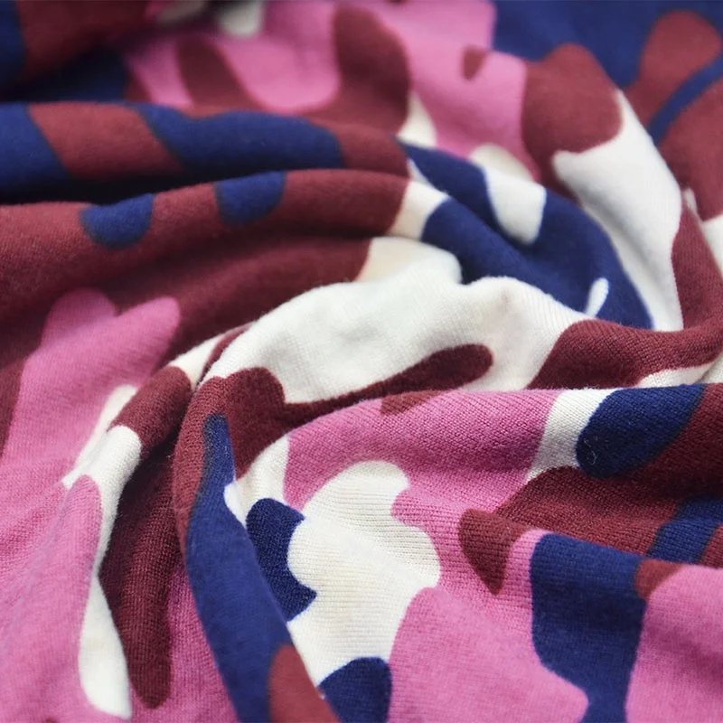 Shaoxing Chunnuo Textile DTY Brushed Printed Pink Camouflage Fabric