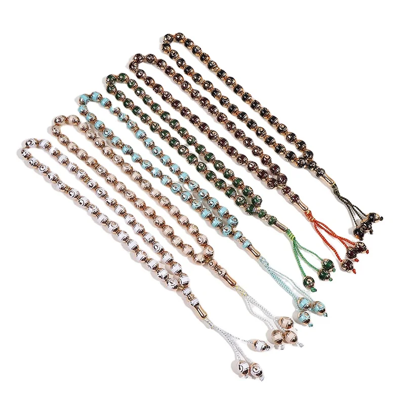33 Muslim prayer beads Islamic Worship Supplies Laser Engraving Rosary Bracelets Tasbih Islamic Ramadan jewelry wholesale