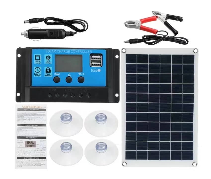 Hot Sale 100W Solar Cell Panel Kit USB18V/ 5V Outdoor Solar Panel with Controller