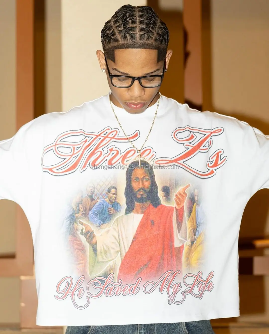 Custom Heavyweight Double Layer Boxy Floaty Oversized Fit Distressed Men Shirt Men Tee