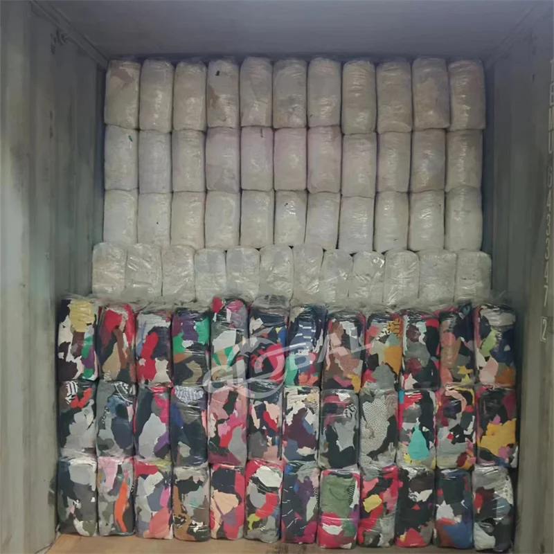 High Cotton Cut Second Hand Clothes Cotton Rag 25kgs Dark Colored Mixed Cotton t Shirt Rags for Wiping Oil