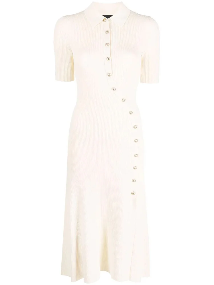 Популярная Женская трикотажная юбка средней длины из модального хлопка с коротким рукавом и пуговицами