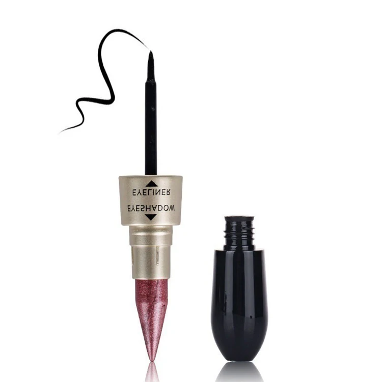 Vegetarian Private Brand Double Head 2 In 1 Eye Shadow Eyeliner 6 Color Glitter Liquid Arab Eyeliner Eye Shadow
