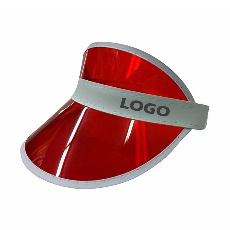 Stock UV Protection Plastic PVC Visor Cap Beach Airtop Sun visor Hat Promotion Advertising Tuorist Team Cap Custom Logo