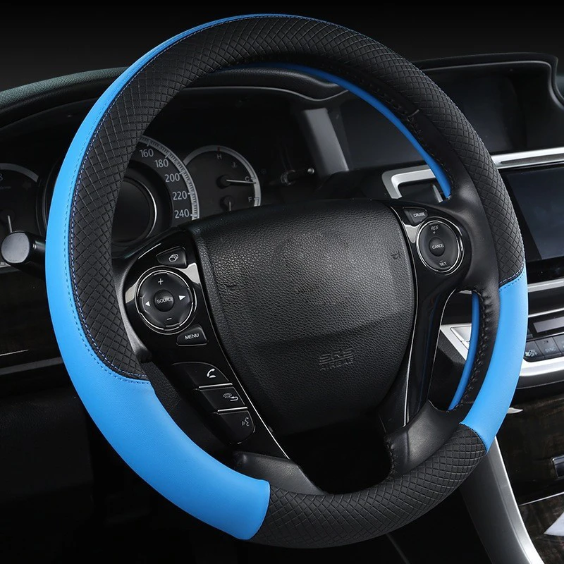 Car Steering Wheel Cover New Type Popular Genuine Leather Black Bag Custom Customize Personalised Logo Style Packing Pcs Color