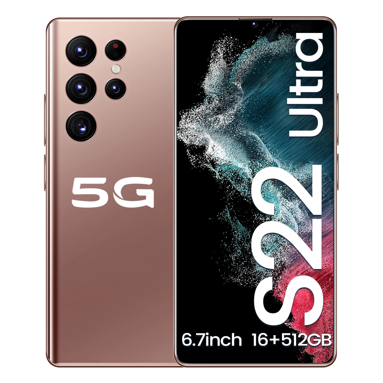 Hot Selling S22 ULTRA original 16GB+512GB 16MP+32MP Big Screen 6.7 inch telephone water drop 5G Smart Android cellphone phones