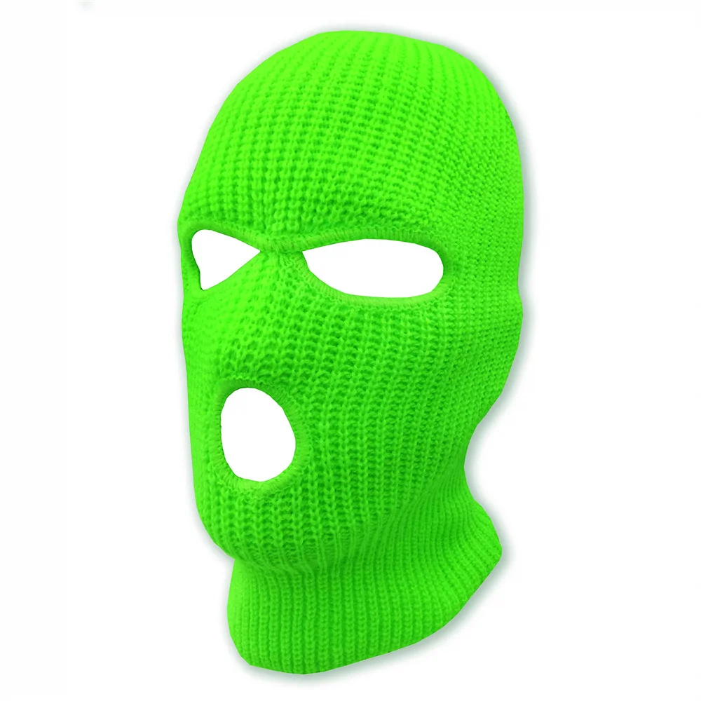 Wholesale Knitted Full Face Mask 3 Hole Custom Designer Ski Mask with Embroidery Logo Wool Skimask Balaclava