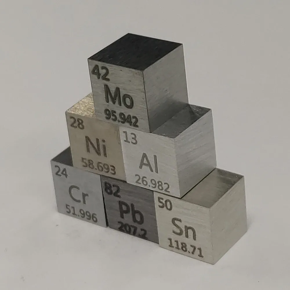 SML Element Cube Set 10mm 38.1mm Metal Cubes for Daily Metals Periodic Table Collection Bi Nb Copper Lead Nickel Titanium Mg C