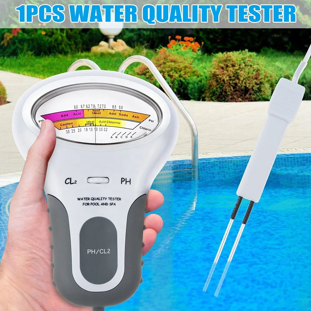 Portable 2 in 1 PH Chlorine CL2 Tester Swimming Pool Spa Water Quality Analyzer Digital Meter