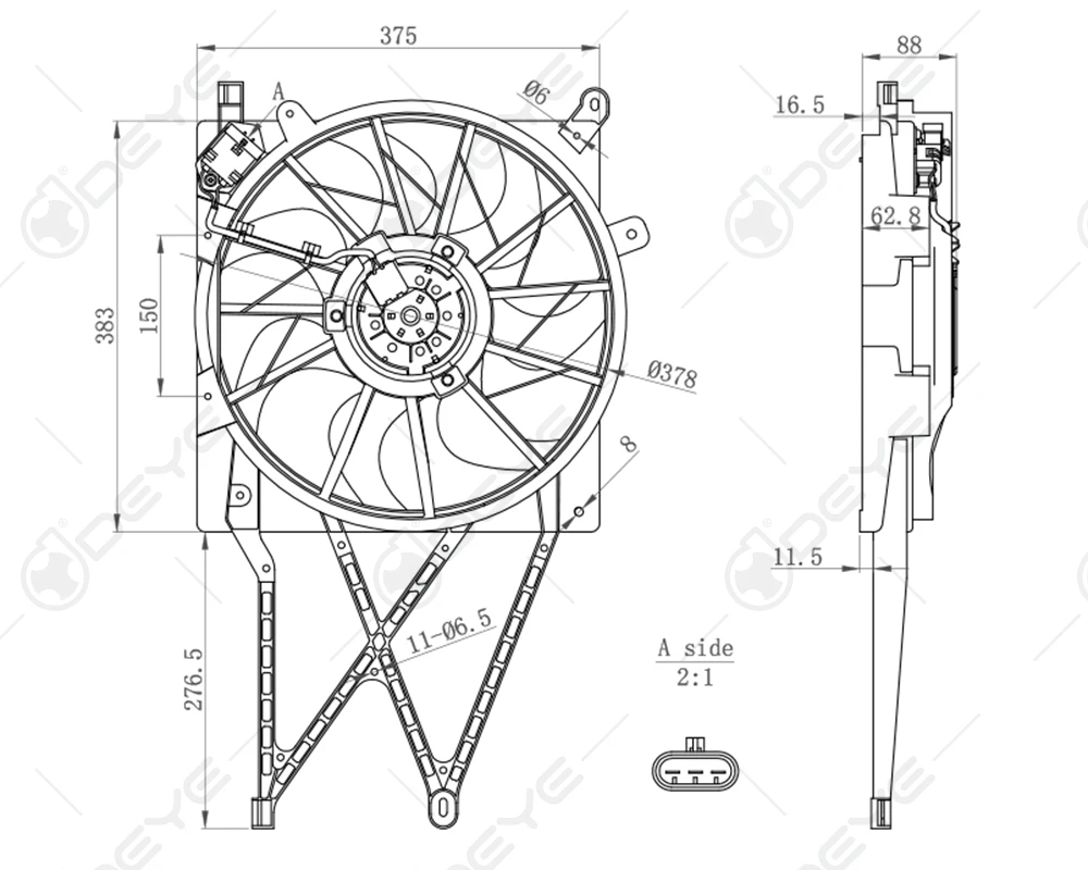  1314539 1341299 90570736 вентилятор охлаждения радиатора для OPEL ASTRA VAUXHALL