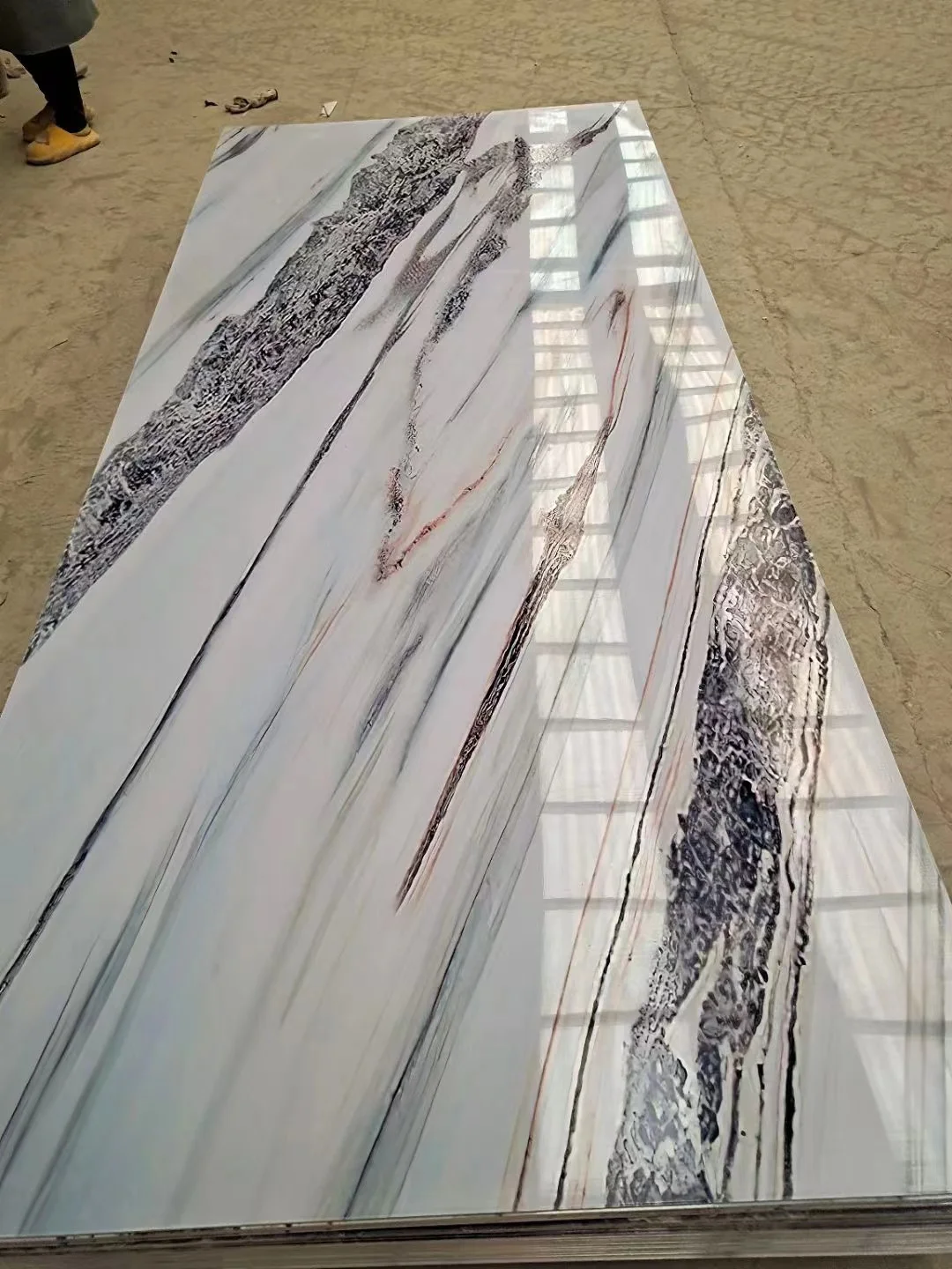 interior marble alternative wall panel 3mm uv board Custom TV background wall pvc marble sheet high glossy uv marble sheet