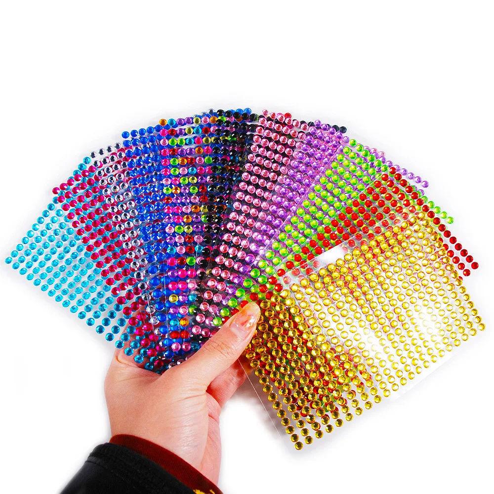 5 мм акриловых кристаллов со стразами идеально сочетаются с нарядным ювелирные изделия аксессуары 12 видов цветов искусственные бриллианты плоской задней поверхностью самоклеющихся стикеров для одежды
