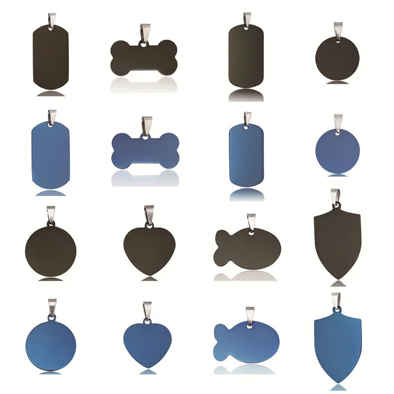 Customized Pet Cat Dog Tags Blank Stainless Steel Engraved Name Id Collar Labels Metal Crafts For Dog Tag