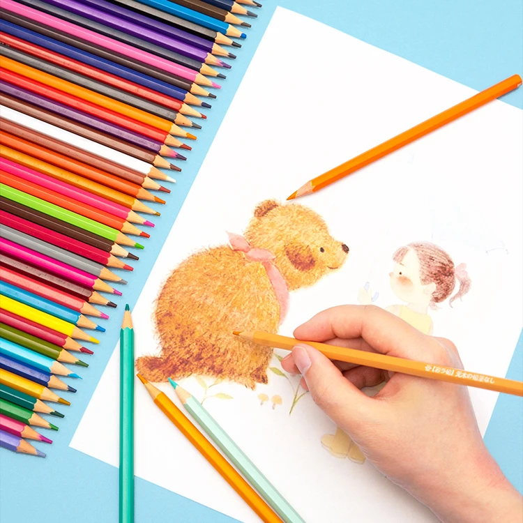 Oem Pattern  60 Colors Pencil School Stationery Set Children Art Watercolor Pencil Set for School Supplier