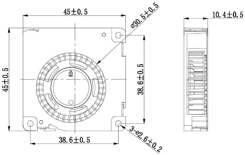 Yccfan 4510 45*45*10mm DC 12V Blower Fan