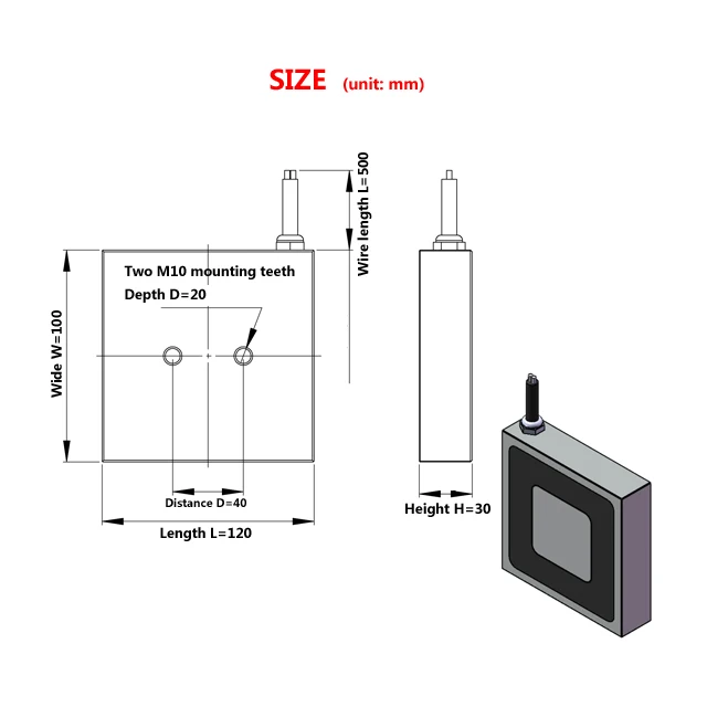 12v 24v Dc 220Kg 500Lbs Square Flat Lifting Electromagnet Solenoid for Automated Assemble Line