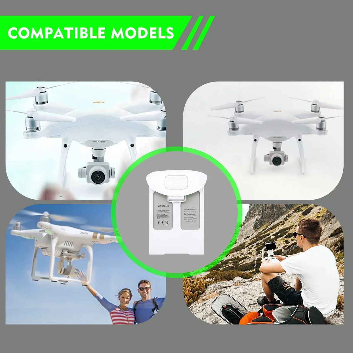 Drone Intelligent Flight DJI Phantom 4 Battery 5870mAh 15.2V Replacement Li-Po battery for DJI Phantom 4 Pro Drone