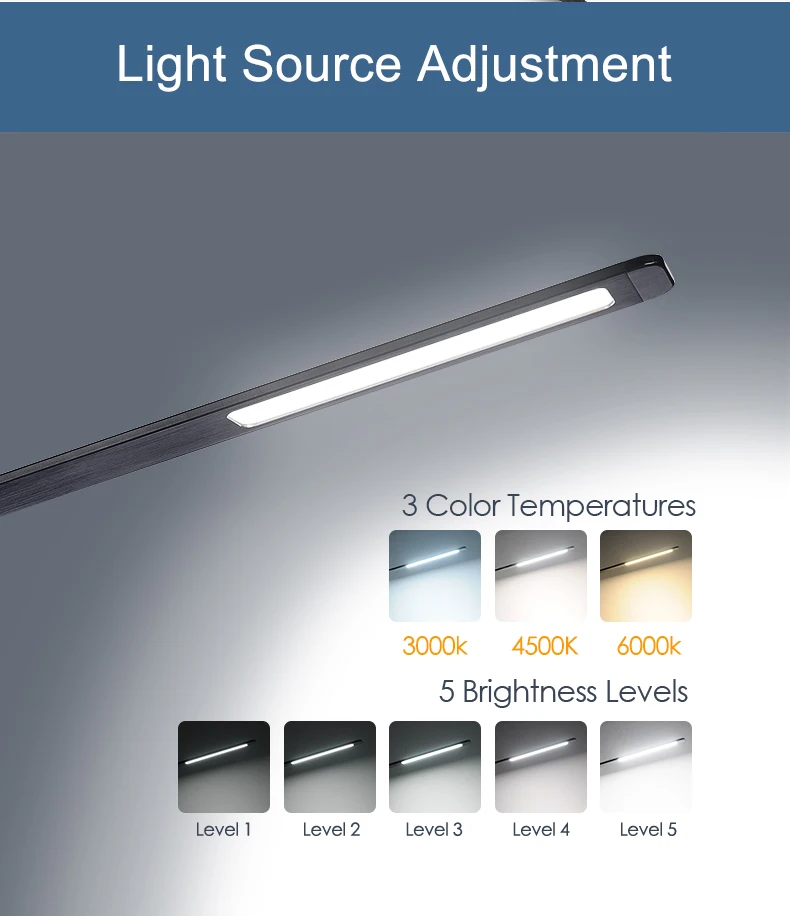 luxury metal smart Dimmable office reading desktop desk table lamp with 15w fast Mobile phone wireless charging