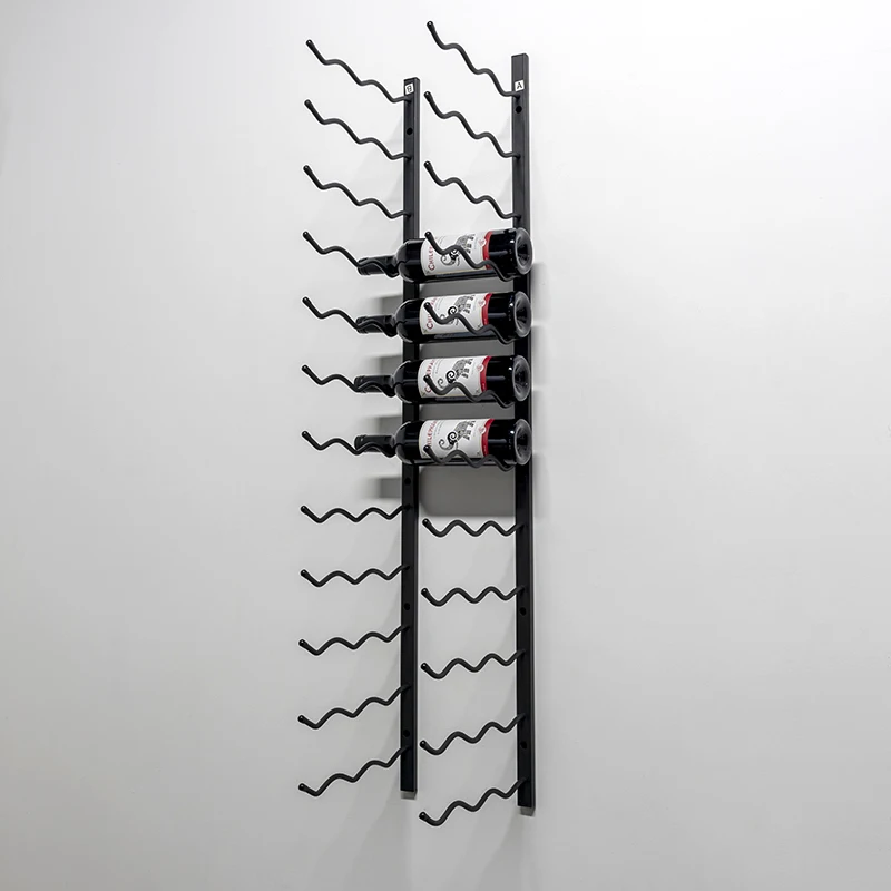 Wall Mounted Wine Bottle Display Rack with Screws Metal Hanging Storage for Storing