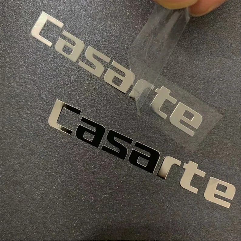 Custom 3D Vinyl GOLD Metallic Transfer Sticker for boxes, leathers, cosmetics plastic & glass bottles, and many other surfaces