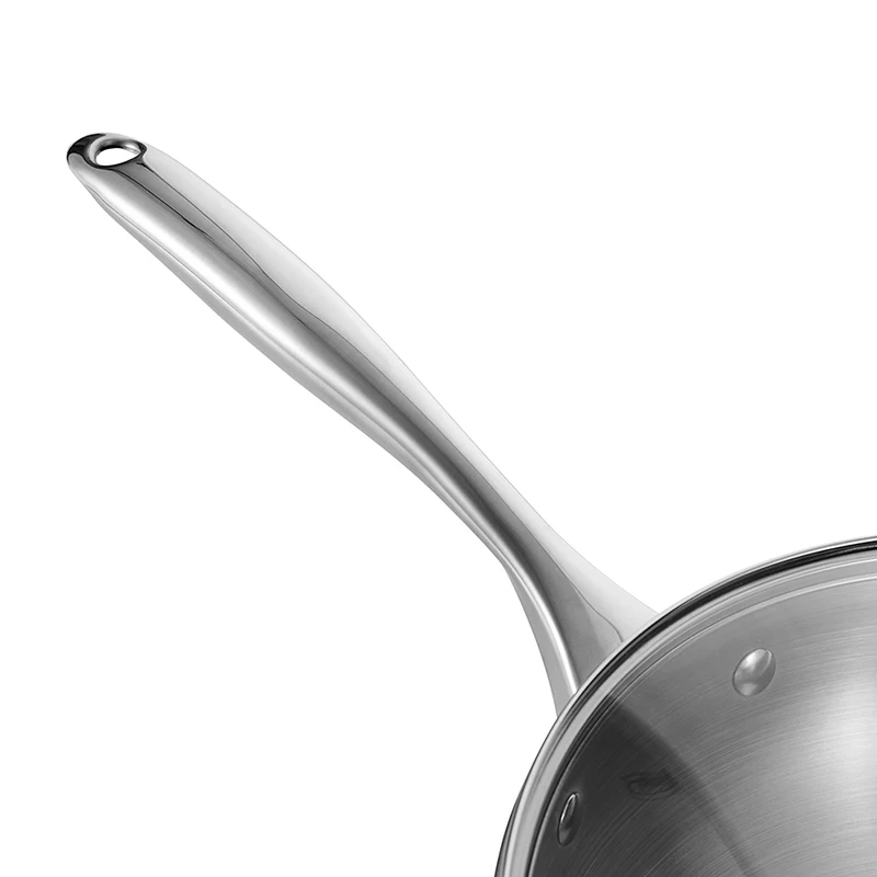 Fashionable and simple handle design Multifunctional Chinese stainless steel wok made in China
