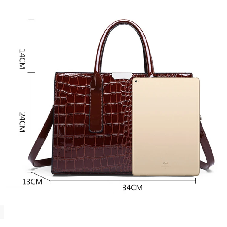 High Quality Crocodile Pu Leather Ladies Handbags Alligator Pattern Women Tote Bag Fashion Luxury Lady Hand Bags