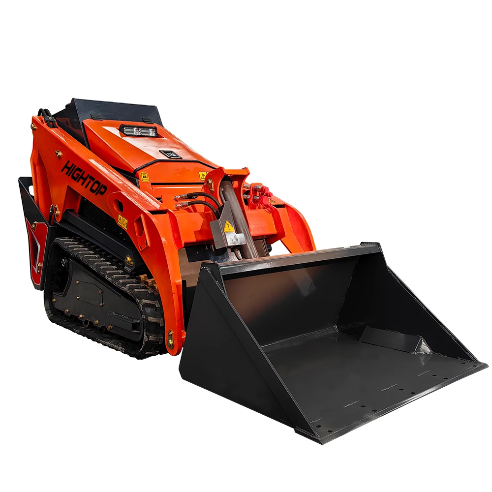 HT-V1000 Crawler skid loader  with Auger Hammer attachment rubber telescopic crawler chassis mini skid steer loader