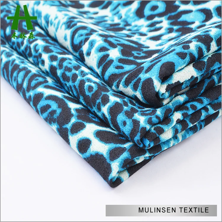 Текстиль Mulinsen 100% полиэстер 75D ткань жоржет с леопардовым