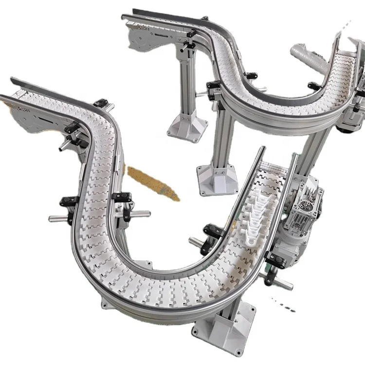 Maxsen Manufacturer Flexible Plastic Slat Chain Conveyor Machine in Aluminum Frame for Hot Sales