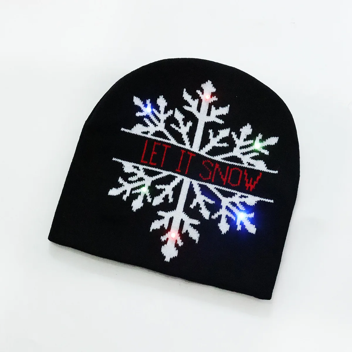 Wholesale Christmas Hat Colorful Glowing LED Knitted Hat Autumn and Winter Warm Snow Christmas Party Beanies