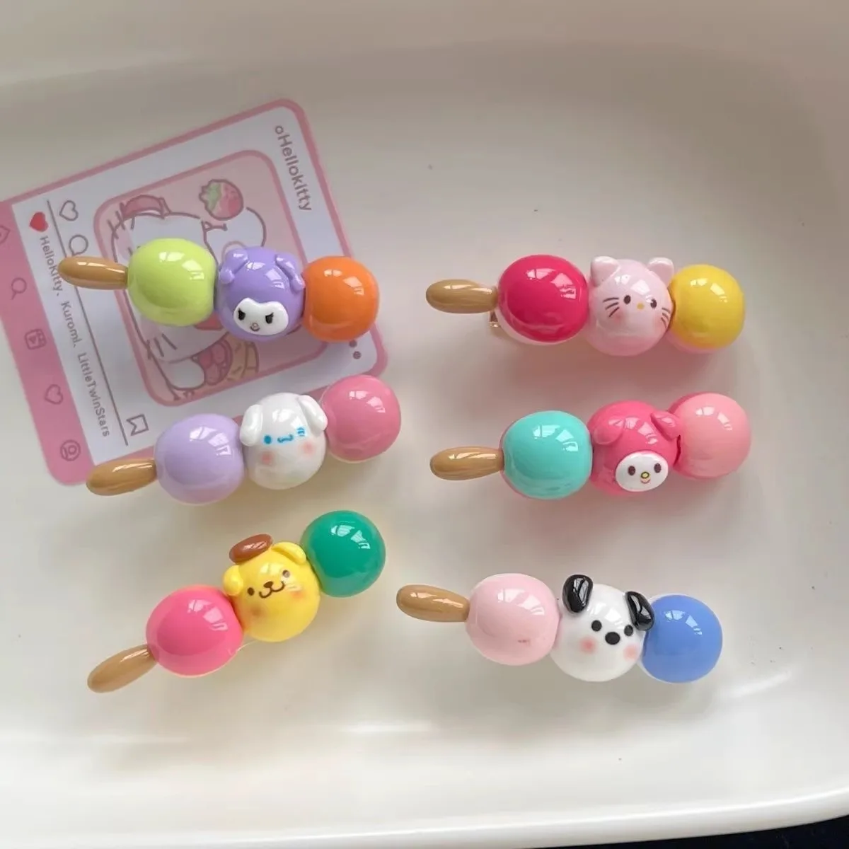 Красивые заколки для волос детей новые Мультяшные котенки Cinnamoroll милые модные помидоры на палочках Детские аксессуары девочек