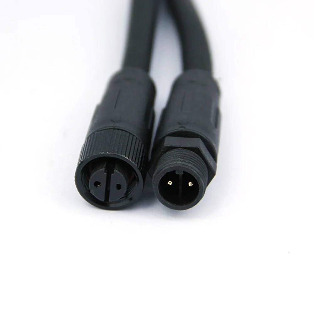 Factory IP67 Circular Female Male M12 2 Pin LED Power Cable Waterproof Wire Connectors