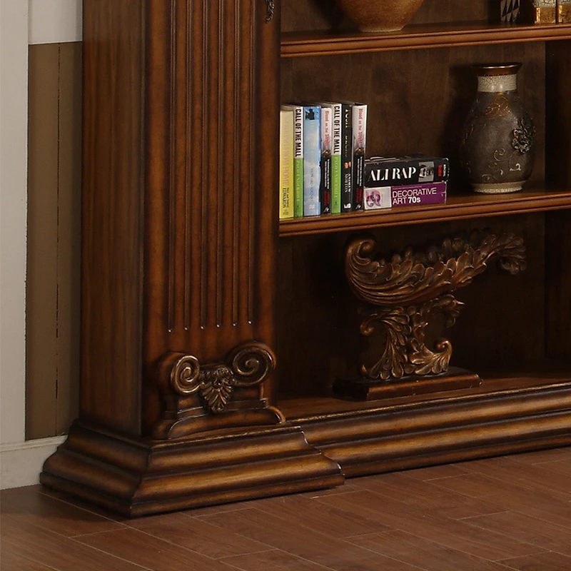 Mid-century design style classic shape can be customized display cabinet solid wood bookcase