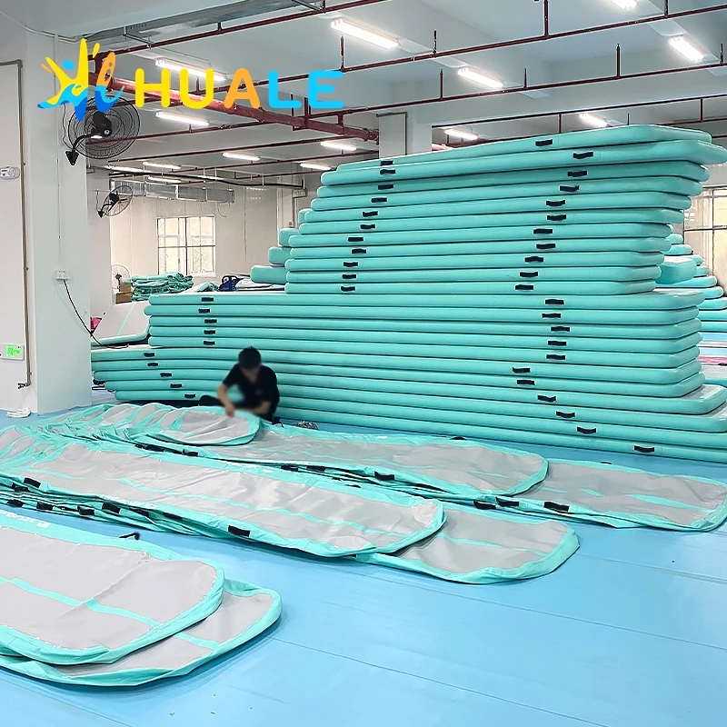 Good Quality Inflatable Gymnastics Yoga Mat Rolls Gym Eco Friendly Tumbling Mat Home Floor Exercise Jump Air Track