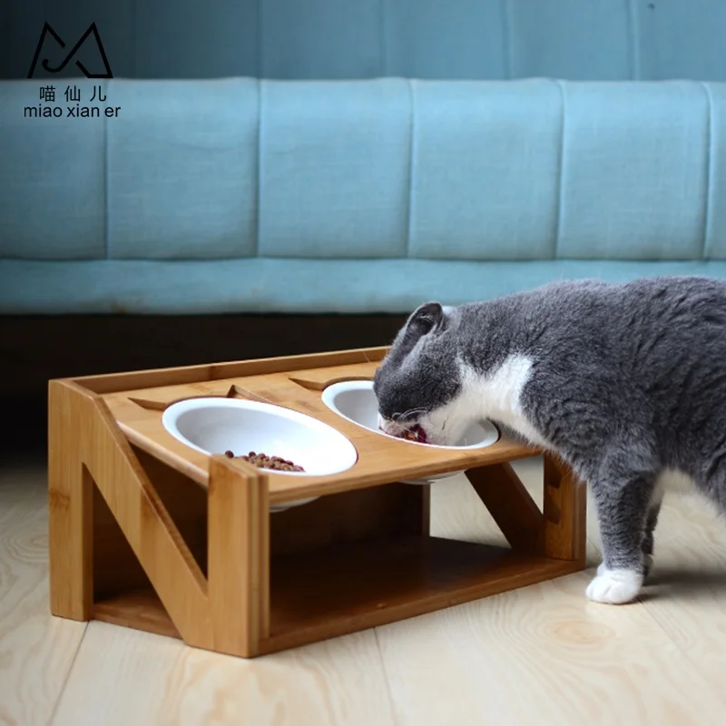 
Cat and dog food bowl flat mouth easy to clean ceramic bowls for pets 